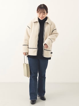 「SonnyLabel」｜「アイテム（ブルゾン）」を使った、satoさん（レディース・156cm）の冬コーディネート