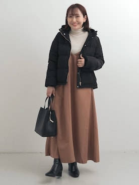 「SonnyLabel」｜「アイテム（ダウンジャケット/コート）」を使った、satoさん（レディース・156cm）の冬コーディネート