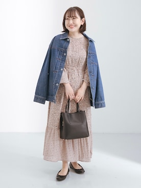「SonnyLabel」｜「アイテム（デニムジャケット）」を使った、satoさん（レディース・156cm）の冬コーディネート