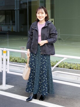 「SonnyLabel」｜「アイテム（マウンテンパーカー）」を使った、satoさん（レディース・156cm）の冬コーディネート