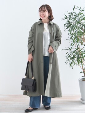 「URBAN RESEARCH Sonny Label（アーバンリサーチサニーレーベル）のアイテム（ステンカラーコート）」を使った、satoさん（レディース・156cm）の冬コーディネート