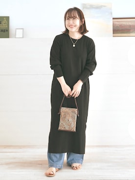 「URBAN RESEARCH Sonny Label（アーバンリサーチサニーレーベル）のアイテム（ネックレス）」を使った、satoさん（レディース・156cm）の春コーディネート