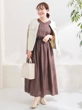 「URBAN RESEARCH Sonny Label（アーバンリサーチサニーレーベル）のアイテム（ノーカラージャケット）」を使った、satoさん（レディース・156cm）の春コーディネート
