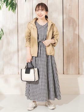 「SonnyLabel」｜「アイテム（マウンテンパーカー）」を使った、satoさん（レディース・156cm）の春コーディネート