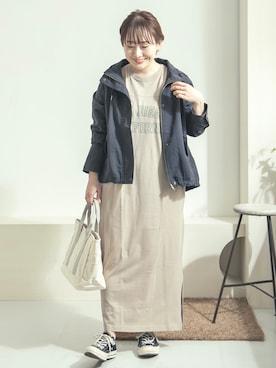 「SonnyLabel」｜「アイテム（マウンテンパーカー）」を使った、satoさん（レディース・156cm）の春コーディネート