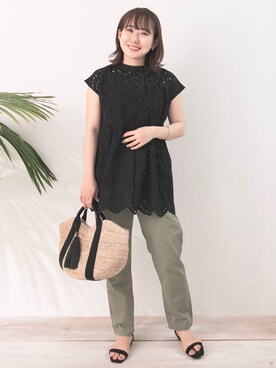 「URBAN RESEARCH Sonny Label（アーバンリサーチサニーレーベル）のアイテム（ブレスレット）」を使った、satoさん（レディース・156cm）の夏コーディネート