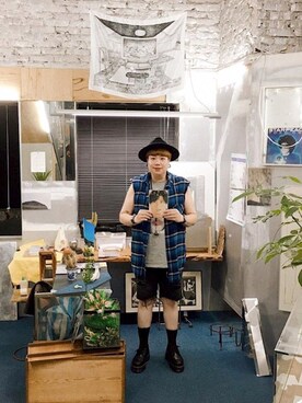 「H&M（エイチ・アンド・エム）のアイテム（カーディガン/ボレロ）」を使った、Kさん（メンズ・175cm）の冬コーディネート