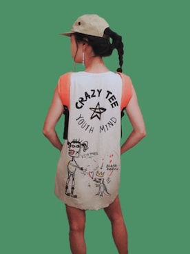 「TOKYO CULTUART by BEAMS（トウキョウカルチャートバイビームス）のアイテム（帽子）」を使った、reikaminamiさん（レディース・174cm）の夏コーディネート