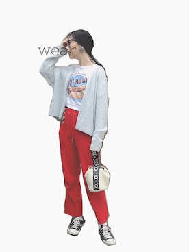 「H&M（エイチ・アンド・エム）のアイテム（カーディガン/ボレロ）」を使った、reikaminamiさん（レディース・174cm）の春コーディネート