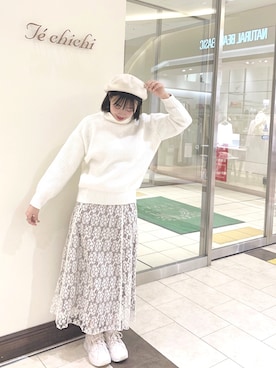 「Te chichi（テチチ）のアイテム（ハンチング/ベレー帽）」を使った、ayuさん（レディース・160cm）の冬コーディネート