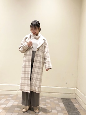 「Te chichi（テチチ）のアイテム（チェスターコート）」を使った、ayuさん（レディース・160cm）の秋コーディネート