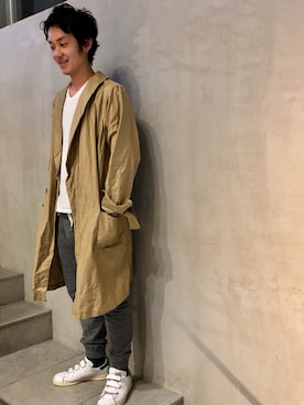 「B2nd」｜「アイテム（トレンチコート）」を使った、yamamotoさん（メンズ・170cm）の冬コーディネート