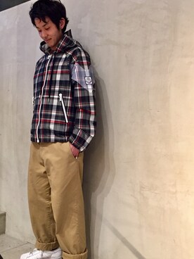 「アイテム（ナイロンジャケット、その他）」を使った、yamamotoさん（メンズ・170cm）の冬コーディネート