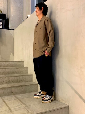 「OURET（オーレット）のアイテム（パンツ）」を使った、yamamotoさん（メンズ・170cm）の冬コーディネート