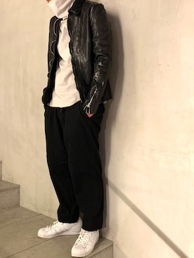 「ISAMU KATAYAMA BACKLASH（イサムカタヤマバックラッシュ）のアイテム（ジャケット/アウター）」を使った、yamamotoさん（メンズ・170cm）の冬コーディネート
