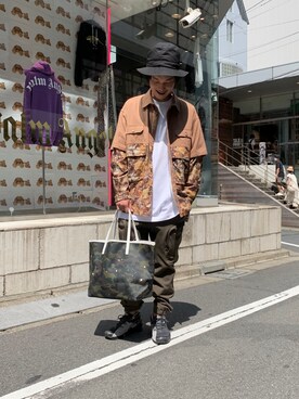 「ATON（エイトン）のアイテム（Tシャツ/カットソー）」を使った、yamamotoさん（メンズ・170cm）の夏コーディネート