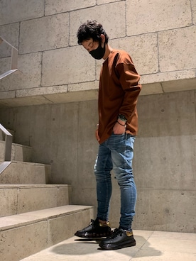 「B'2nd（ビーセカンド）のアイテム（シューズ）」を使った、yamamotoさん（メンズ・170cm）の秋コーディネート