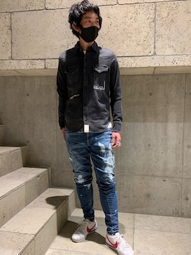「surt（サート）のアイテム（トップス）」を使った、yamamotoさん（メンズ・170cm）の冬コーディネート