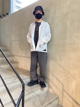 「LUSOR（ルーソル）のアイテム（パンツ）」を使った、yamamotoさん（メンズ・170cm）の夏コーディネート