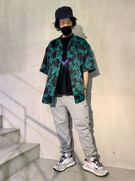 「RUN OF（ランオブ）のアイテム」を使った、yamamotoさん（メンズ・170cm）の夏コーディネート