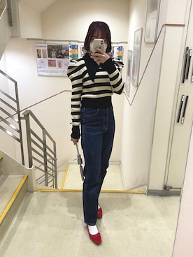 「赤い靴」｜ranyさん（レディース・157cm）の冬コーディネート
