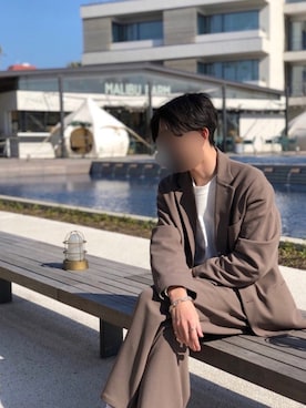「HERMES」｜「アイテム（セットアップ）」を使った、mayuさん（メンズ・178cm）の冬コーディネート