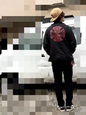 「XLARGE（エクストララージ）のアイテム（キャップ、ブラック系）」を使った、xxxgreamxxxさん（メンズ・178cm）の春コーディネート