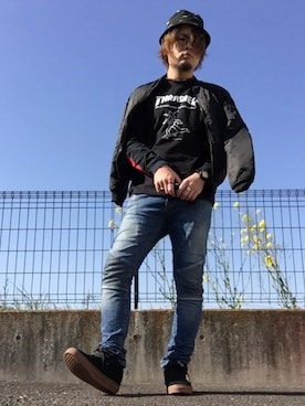 「SSUR（サー）のアイテム」を使った、xxxgreamxxxさん（メンズ・178cm）の春コーディネート