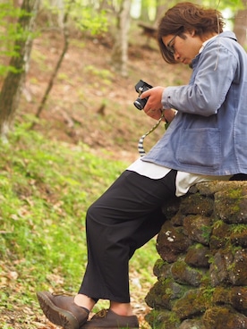 「古着のアイテム（ミリタリージャケット、ブルー系）」を使った、xxxgreamxxxさん（メンズ・178cm）の春コーディネート