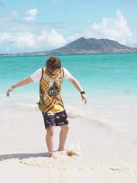 「XLARGE（エクストララージ）のXLARGE AKTR GAMEWEAR TOPS MULTI  COLOR ver（タンクトップ、その他）」を使った、xxxgreamxxxさん（メンズ・178cm）の夏コーディネート