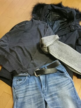 「LOUNGE LIZARD（ラウンジリザード）のアイテム（モッズコート）」を使った、真田丸のプーさんさん（メンズ・173cm）の冬コーディネート