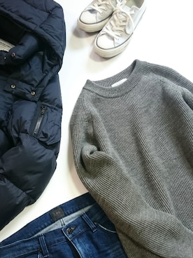 「Lee（リー）のLEE/別注THERMOLITE Skinny（デニムパンツ）」を使った、真田丸のプーさんさん（メンズ・173cm）の冬コーディネート