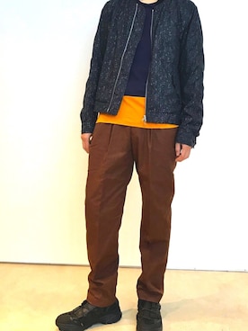 「DRIES VAN NOTEN（ドリスヴァンノッテン）のアイテム（ブルゾン）」を使った、ジョーノスケさん（メンズ・176cm）の秋コーディネート