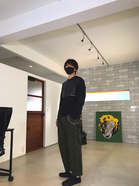 「Alexander McQueen（アレキサンダーマックイーン）のアイテム（スウェット）」を使った、ジョーノスケさん（メンズ・176cm）の秋コーディネート