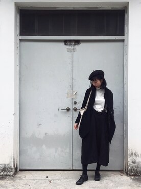 「VINTAGE（ヴィンテージ）のアイテム（ジャケット/アウター、ブラック系）」を使った、Mさん（レディース・160cm）の春コーディネート