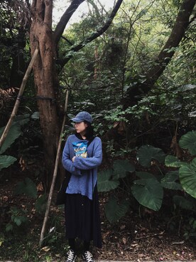「naturalsのアイテム（福袋/福箱、ブルー系）」を使った、Mさん（レディース・160cm）の春コーディネート