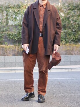 「Champion（チャンピオン）のアイテム（レッグウェア）」を使った、Naotoさん（メンズ・165cm）の冬コーディネート
