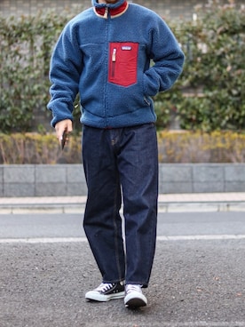 「ネイビーコーデ」｜「アイテム（ブルゾン）」を使った、Naotoさん（メンズ・165cm）の冬コーディネート