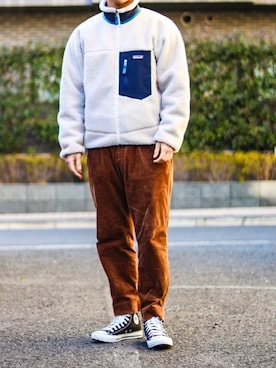 「コンバース ハイカット」｜「アイテム（ブルゾン）」を使った、Naotoさん（メンズ・165cm）の冬コーディネート