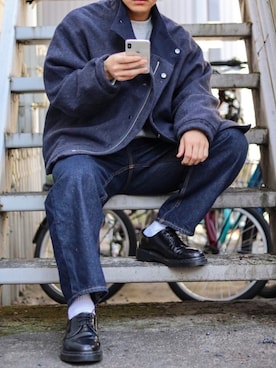 「HARE（ハレ）のアイテム（ブルゾン）」を使った、Naotoさん（メンズ・165cm）の冬コーディネート