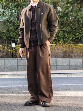 「LACOSTE（ラコステ）のアイテム（ジャケット/アウター）」を使った、Naotoさん（メンズ・165cm）の春コーディネート