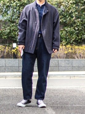 「HARE（ハレ）のアイテム（ブルゾン）」を使った、Naotoさん（メンズ・165cm）の春コーディネート