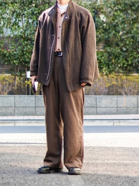 「HARE（ハレ）のアイテム（ブルゾン）」を使った、Naotoさん（メンズ・165cm）の春コーディネート