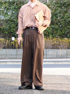 「アイテム（クラッチバッグ）」を使った、Naotoさん（メンズ・165cm）の春コーディネート