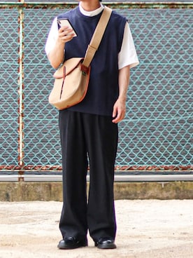 「RAGEBLUE（レイジブルー）のアイテム（ベスト）」を使った、Naotoさん（メンズ・165cm）の夏コーディネート