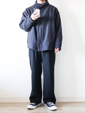 「HARE（ハレ）のアイテム（ブルゾン）」を使った、Naotoさん（メンズ・165cm）の冬コーディネート