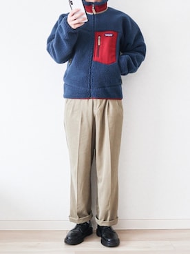 「ドクターマーチン3ホール」｜「アイテム（ブルゾン）」を使った、Naotoさん（メンズ・165cm）の冬コーディネート