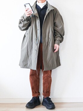 「カラーソックス」｜「アイテム（モッズコート）」を使った、Naotoさん（メンズ・165cm）の冬コーディネート