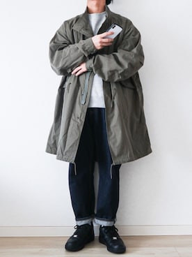 「ロールアップ」｜「アイテム（モッズコート）」を使った、Naotoさん（メンズ・165cm）の春コーディネート