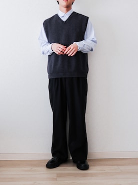 「サックスブルー」｜「アイテム（その他）」を使った、Naotoさん（メンズ・165cm）の春コーディネート